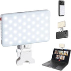 SmallRig M3 Magnetic Selfie Phone Light with Clip, 120 LEDs 2000mAh Rechargeable, 2700K-6500K, Portable Content Creators Fill Light for Video Recording, for iPhone/Laptop/Camera/Webcam (White) - 5640
