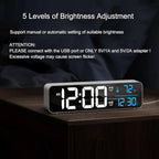 Digital Clock, Clock For Bedroom, Clocks For Living Room Decor, Desk Table Clock, Alarm Clock Large Display with Date Week Temperature, Automatic Brightness Dimmer, Smart Cool Modern (White Blue)