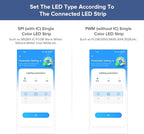 BTF-LIGHTING SP630E Bluetooth Controllers 4 Zones 2.4GHz Dimming RF RB1 Remote Kit Support FCOB COB SMD PWM or SPI Single Color LED Strip WS2811 IC etc DC5V DC12V DC24V