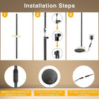 LitONES Ring Light with Stand, 15W Dimmable Zoom Lighting for Computer, Home Office, Reading, Video Calls, 66 Inches Floor Lamp with Flexible Swing Arm, AC Plug, Remote, Memory & Timer CRI >95