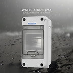 MOLLOM 3 Way Circuit Breaker MCB Distribution Protection Box with DIN Rail, IP65 Waterproof,for Indoor and Outdoor