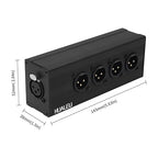HUALEU 3Pin XLR 1 Female to 4 Male Splitter,4Way XLR Single Input to Four Output Parallel Connection Adapter,One Input to 4 Output Audio DMX Adapter