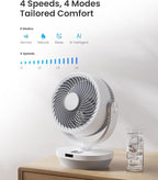 PNTCK Air Circulator Fan for Bedroom, 13" Table Fan with Remote, 90° Oscillating & 120° Tilt, 60ft Strong Airflow, Quiet 25dB Electric Fan with 4 Speeds, 4 Modes & 12H Timer