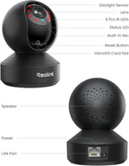 REOLINK Smart 4K UHD Pan & Tilt Dual-Band Wi-Fi 6 Indoor Security Camera with 3X Optical Zoom, Auto-Tracking, People/Pet Detection, Crying Sound Detection, Privacy Mode, Bluetooth Setup, E1 Zoom-Black