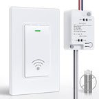 Avorecta Wireless Light Switch and Receiver Kit(1v1), Self-Powered (No Battery Required) Remote Control Lighting Switch, No WiFi Needed, for Indoor Outdoor Light Fixtures