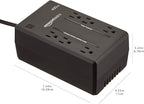 Amazon Basics UPS Battery Backup & Surge Protector 400VA/255W, 6 Outlets, Standby Uninterruptible Power Supply, for Power Outage Protection, Compact, Black