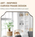 ANDY STAR Chrome Bathroom Mirror, 24x32 Inch Polished Chrome Rectangle Mirror, Scalloped Bathroom Mirror with Stainless Steel Metal Frame, Thin Frame Deep 1’’