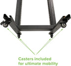 NavePoint 42U 2 Post Open Frame Server Rack with Casters for 19 Inch Equipment, Networking, and IT Devices, 2-Post Rack 330lbs Weight Capacity, Black