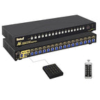 JideTech 16x1 HDMI USB KVM Switch 4K@60Hz with USB 3.0 Hub, Hotkey Switching, HDCP2.1 & Intelligent EDID — Multi System USB Peripheral Sharing for Office/Studio/IT Rack