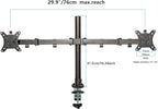 Elevon Dual Monitor Stand for 13-32 inch Computer Screens, Full Adjustable Two Screen Computer Monitor Arm, VESA Mount with C-Clamp/Grommet Base
