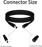 5.5mm x 2.1mm 3.3FT DC Power Extension Cable Male to Female 12V/24V 14AWG DC Connection Cable for CCTV Surveillance Camera Amplifiers LED Strip Lights Solar Panels Energy Storage Power Supply 2 pcs
