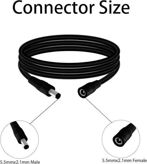 5.5mm x 2.1mm 3.3FT DC Power Extension Cable Male to Female 12V/24V 14AWG DC Connection Cable for CCTV Surveillance Camera Amplifiers LED Strip Lights Solar Panels Energy Storage Power Supply 2 pcs