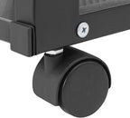 5-Tier AV Media Stand with Universal Wheels, Center Stereo Components Storage Stand, DVD/CD Holder with Adjustable Hole Spacing Movable Audio Media Stand for Living Room, Game Room (4 Tiers)