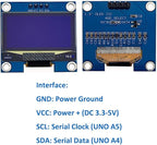 Haldzemo 1.3 inch OLED Display Module I2C IIC 128x64 LCD Screen S H1106 12864 Compatible Arduino (2 Pack, Blue)