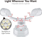 OREiN 2 Pack Motion Sensor Outdoor Lights, 450° Superwide Adjustment Dimmable Dusk to Dawn Flood Lights Outdoor, 5000K 12W=150W Outside LED Security Lights, IP65, White (Hardwired)