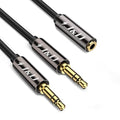 J&D 1/8 Inch TRS Stereo Y Splitter Cable, Gold Plated Copper Shell 3.5mm Female to Dual Male Adapter, Only Suitable for Switching, 6.6 Feet