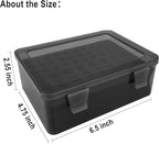 OEAYA Battery Organizer, Portable Battery Box with Buffer Sponge, Heavy-duty Plastic Storage Case for 54 Batteries AA AAA,(Batteries are Not Included) (Dark Gray)
