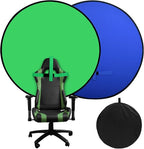 Portable Blue Green Screen Chair, 57 in Greenscreen Backdrop with Stand 2-in-1Double Sided Foldable Green Background, for Video Chats and Meetings, Photography, Photo Zoom, Streaming Games