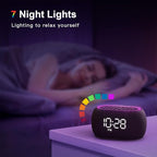 ANJANK Alarm Clock FM Radio with Bluetooth Speaker, Hi-Fi Stereo Sound, 0-100% Dimmer,7 Clolors Night Light, 8 Wake Up Sounds,16-Level Volume, Small Digital Clock with Sleep Timer for Bedroom Bedside