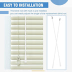 Bokon 2 Pieces White Fiberglass Blind Wand Vertical Blinds Stick Replacement with Hook and Handle for Window Opener Accessory(48 Inch)