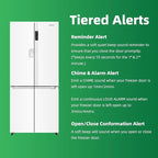 Freezer Door Alarm 1 Pack, Refrigerator Door Alarm When Left Open, Close Door Reminder, with 60/120/180/240 Seconds Delay Alert, Low/Loud 80 to 120 dB (Ivory White)