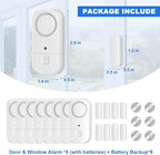 ANKOSHUN Door Window Alarm Sensors - Door Alarms for Kids Safety, Door Alarms for Home Security, for Home, Office, Store, Garage, Dorm Room, Apartment, RV, 8 Pack