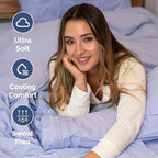 RV Short Queen Sheet Set 60 X 75 - 4 Piece RV Short Queen Bed Sheets - Soft, Breathable & Cooling - Designed for Bunks, Trailers & Campers - Fits 8” to 12" Mattress - Hotel Luxury Bedding - Lavender