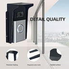 Doorbell Rain Cover Weatherproof,Anti Glare Sun Shade Protection,Fingerprint Lock Waterproof Cover,Black Metal Outdoor Access Control Keypad Cover, Compatible with Ring/Google/Arlo/Kasa/Eufy/Kamep