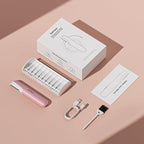 Galtxen Dermaplaning Tool for Women Pink - Facial Exfoliation & Peach Fuzz Hair Removal with Rechargeable Sonic Edge Technology, 10 Refill Blades