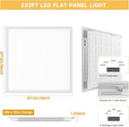 2 Pack 2x2 LED Flat Panel Light Drop Ceiling Office Fixture,Surface Mount Drop Ceiling Fixture,4800LM, 20W/25W/30W/35W/40W Selectable,3000K/3500K/4000K/5000K/6500K 5CCT,Dimmable (0-10V),ETL Listed