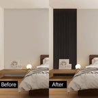 ARMURO Wood Panels for Wall, Wood Slat Wall Panel - 2 Pack, Black Wood Slats for Wall, Natural Smoked Wood Veneer Accent Wall Panels, Acoustic Slat Wood Wall Panels - 12.6" W x 94.5" L