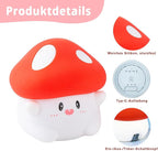 Rytinazzz Hug Mushroom Night Light, 50-Hour Battery & Pat Control, Squishy Lamp for Kids Bedroom, Girls, USB Rechargeable with Timer, Valentines Gifts
