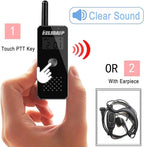 ELIDAIP T-M16 Small Walkie Talkies,Portable Two Way Radio with Earpiece & Mic Set Headsets,VOX Hands Free for Restaurants,Hotel,Sports & Outdoor Activities,Hospitals,Tourism,Black 2 Pack