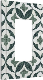 Bvtewkhz Green Luxury Modern Cubic Marble 1 Gang Single Rocker Decorative Light Switch Covers Electrical Faceplate Switch Plates for Bathroom Kitchen Home