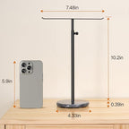Josmimic Black Necklace Holder Jewelry Organizer Stand – Adjustable Height T‑Bar Jewelry Display with Dark Gray Marble Base, Necklace & Bracelet Holder, Countertop Jewelry Rack