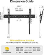 monTEK Ultra Slim Tilting TV Wall Mount Bracket for 43–95" Flat & Curved TVs, 1.2" Low Profile, Anti-Glare Tilt, Holds 150 lbs, Supports VESA 800x400, Fits 16"/18"/24"/32" Studs, TM1006W-LT