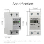 WiFi Smart Energy Monitor Switch Meter, Compatible with Alexa Google Home, Remote Control with Smart Life/Tuya App, Din Rail Tester Current Voltage Amperage Power Meter AC 110-230V 60A Multimeter