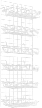 7RiversART Grid Wall Commercial Grade Gridwall Panels – Heavy Duty Grid Panel for Any Retail Display Wall Grid 2' Width x 5' Height, White (Pack of 4) Easily Portable