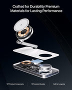 Intoval 3-in-1 Foldable Wireless Charging Station, Qi2 Certified 15W Ultra Fast Wireless Charger for Magsafe, Magnetic Charger Stand for iPhone 17/16/15/14/13/12, Apple Watch & AirPods. (White)