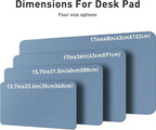 Aothia Leather Desk Pad Protector, Office Mat, Large Mouse Pad, Non-Slip PU Leather Blotter, Laptop Desk Pad, Waterproof Writing Pad for Office and Home (Denim Blue, 31.5" x 15.7")