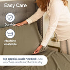 Full XL Bed Sheet Set - 4 Piece Extra Long Extended Full XL Sheets - Soft, Breathable & Cooling - Fits 8" to 16" Mattress with Deep Pockets - 54" x 80" - Easy-Fit, Wrinkle and Fade Resistant - Khaki