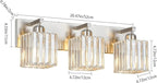 FDPBY Modern Vanity Light 3-Lights Brushed Nickel Vanity Light Crystal Bathroom Wall Light Bathroom Light Fixtures