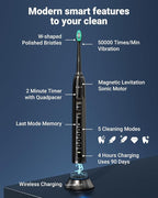 FUMEIKANG Water Flosser & Electric Toothbrush for Adults Oral Irrigator & Sonic Toothbrush 2-1 Oral Clean Kit (Black)