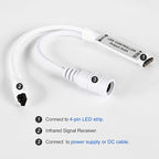 44 Key LED Strip Light Remote Controller, IR Wireless Dimmer with 4-Pin Output for RGB 3528 5050 5630 LED Tape Lights, 12V/24V DC5-24V Power Supply Replacement Remote