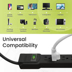 GoGreen Power Inc. (G-16106MSBK-2) 6 Outlet Surge Protector, 6FT Cord, Black, 2 Pack