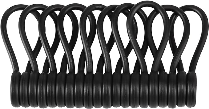 EUREKA ERGONOMIC Magnetic Cable Ties Reusable, 10 Pack Rubber Twist Ties with Strong Magnet for Bundling and Organizing Wire/Cord, Cable Management Clips under Desk Used in Many Ways, Black