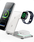 Intoval 3 in 1 Wireless Charger for iPhone 17/16/15/14/13/12,Wireless Charging Station for Apple Devices, Aluminum Charging Stand for iWatch 11 10 9 Ultra 3/2 SE 3/2,for AirPods 4 3 2 Pro 3/2