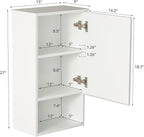 Bathroom Wall Cabinet with Single Door, Soft-Close Hinges, 15x27 inch Wooden Medicine Cabinet for Small Kitchen, Laundry, Entryway, Durable MDF Construction