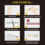 Open Slot Wiring Raceway Cable Duct, 123in Cable Management Channel Cord Track,Desk Wire Channel, Under Desk Cable Management to Hide Cables, Wires for Computers (White, 1.18" Hx1.57"W, 15.4''L(8 Pc))
