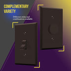 ENERLITES Toggle Light Switch Wall Plate, Gloss Finish, Size 1-Gang 4.50" x 2.76", Unbreakable Polycarbonate Thermoplastic, 8811-BR, Brown, Standard